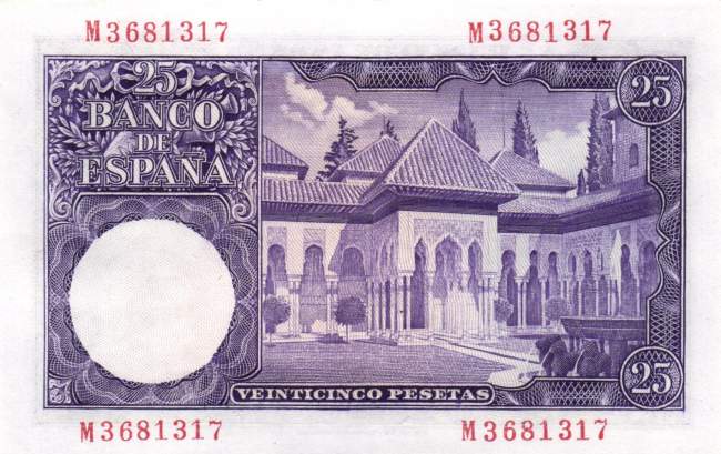25 Pesetas 22.7.1954